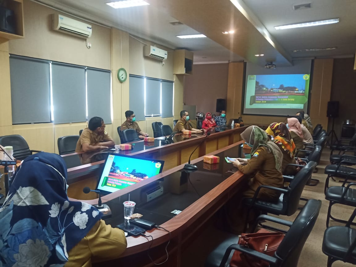 RAPAT EKSPOSE LAPORAN ANTARA SURVEI INDEKS KEPUASAN MASYARAKAT MASYARAKAT SIKM TAHUN 2020 BAPPEDA KOTA SERANG